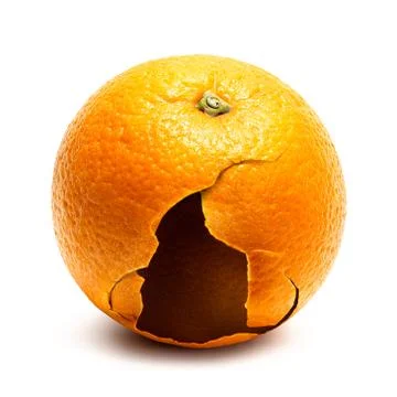 Broken orange isolated Stock Photos