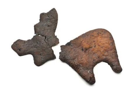 Broken overcooked biscuit elk shape Stock Photos