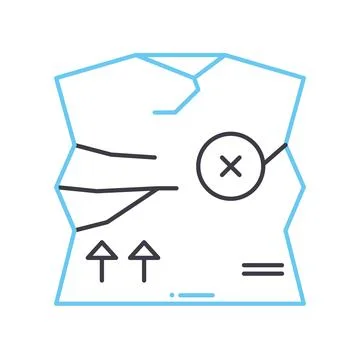 Broken package line icon, outline symbol, vector illustration, concept sign イラスト素材