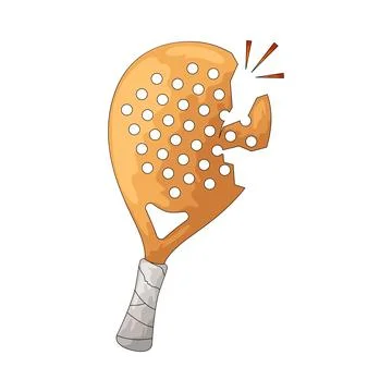 Broken padel racket illustration Stock Illustration