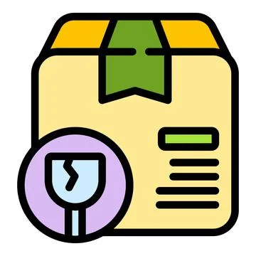 Broken parcel icon vector flat Stock Illustration