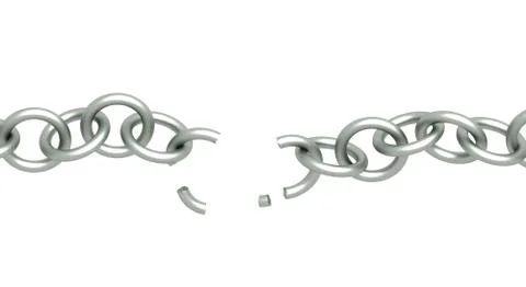 Broken off part in a chain Stock Illustration