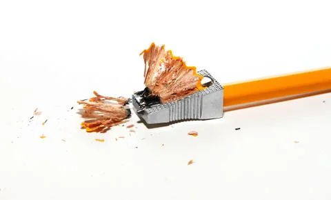 Broken pencil and sharpener Stock Photos