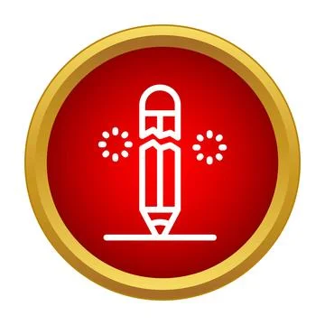 Broken pencil icon representing failure and stress Stock Illustration