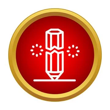 Broken pencil icon representing writer's block and creative failure Stock-Illustration