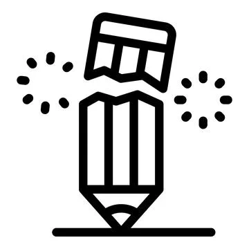 Broken pencil with loading symbol representing writer's block and creative .. Illustrazione stock