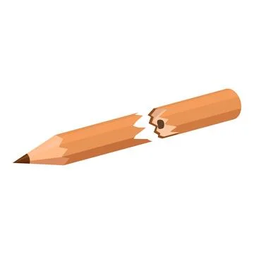 Broken pencil representing creativity block and frustration Illustrazione stock