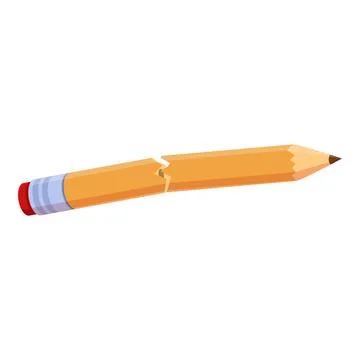 Broken pencil representing frustration and creative block 库存插图