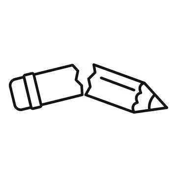 Broken pencil representing writer's block concept icon Ilustração Stock