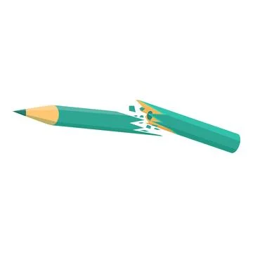 Broken pencil showing creative block and lack of inspiration Stock Illustration