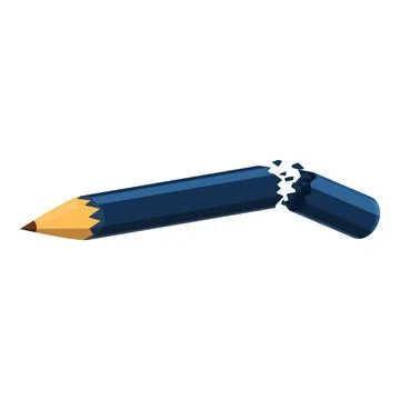 Broken pencil symbolizing frustration and creative block Stock Illustration