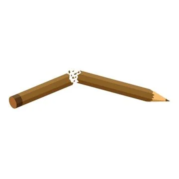Broken pencil is symbolizing school problems, stress, and lack of creativity Stock Illustration