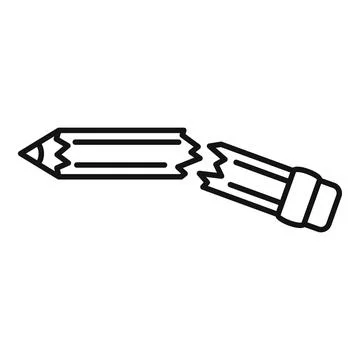 Broken pencil symbolizing writer's block and frustration Ilustração Stock