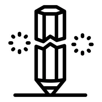 Broken pencil under pressure causing writer's block Ilustração Stock