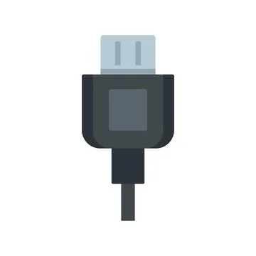 Broken phone cable icon flat isolated vector Illustrazione stock