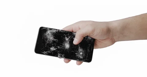 Broken phone in the hand Stock Footage 125204540