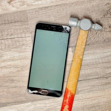 Broken phone screen Stock Photos