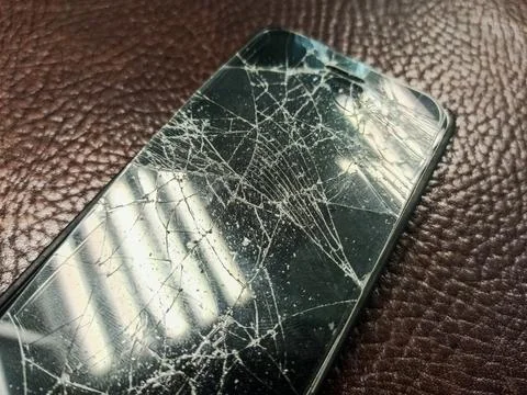 Broken phone screen Stock Photos