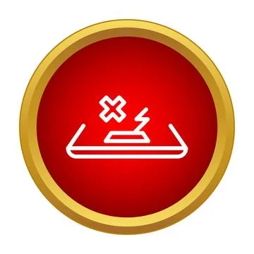 Broken phone screen repair error red icon Stock Illustration
