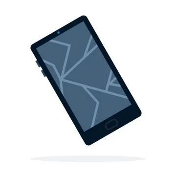 Broken phone screen vector flat isolated Stock Illustration