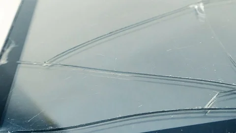 Broken phone screen on a white background Video stock 126901830