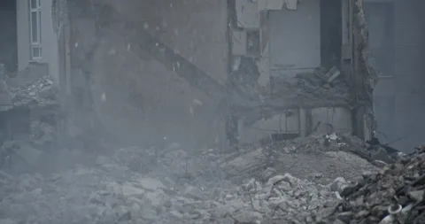 Broken pieces are falling on the ground Stock Footage 149492922