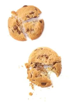 Broken into pieces round cookie Stock Photos