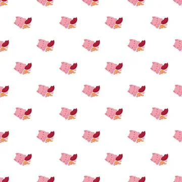 Broken piggy bank pattern spreading money savings Stock Illustration