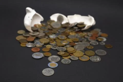 Broken Piggy Bank Stock Photos