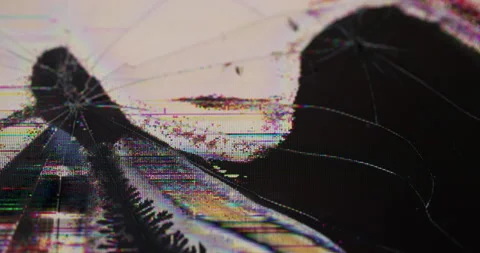 Broken pixel cracked LCD glitch screen surface Stock Footage 294155054