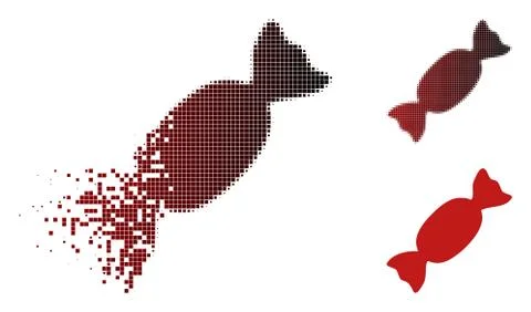 Broken Pixel Halftone Candy Icon 스톡 일러스트