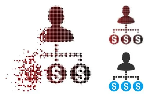 Broken Pixel Halftone Client Payments Icon イラスト素材