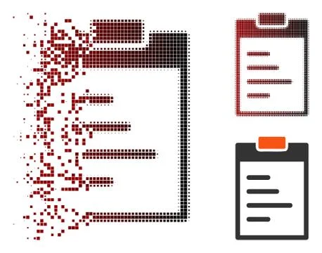 Broken Pixel Halftone Pad Text Icon Stock Illustration