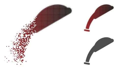 Broken Pixel Halftone Shower Head Icon Illustrazione stock