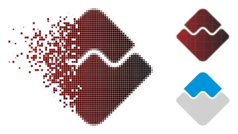 Broken Pixelated Halftone Waves Currency Icon Ilustración de archivo