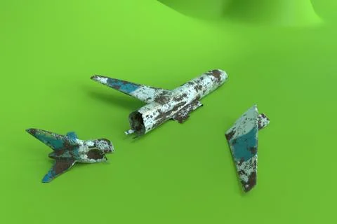 Broken plane. 3d rendering Stock Illustration