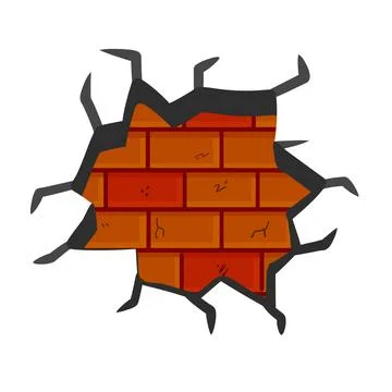 Broken plaster with cracks. Decoration and background element. Illustrazione stock