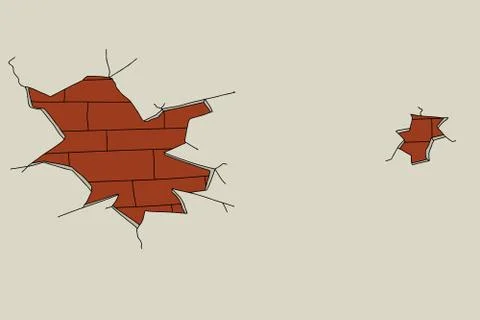 Broken plaster wall Stock Illustration
