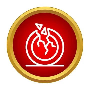 Broken plate icon illustrating damage and fragility Stock Illustration
