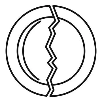 Broken plate icon showing failure and damage Stock Illustration