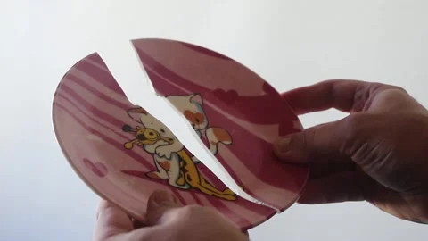 Broken plate in man's hands Stock Footage 162589572