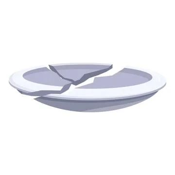 Broken plate symbolizing loss, failure, and disappointment Stock Illustration