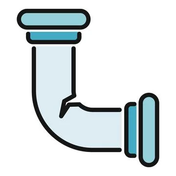Broken plumbing pipe line with a crack Illustration