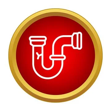 Broken plumbing pipe line with a leak icon Stock Illustration