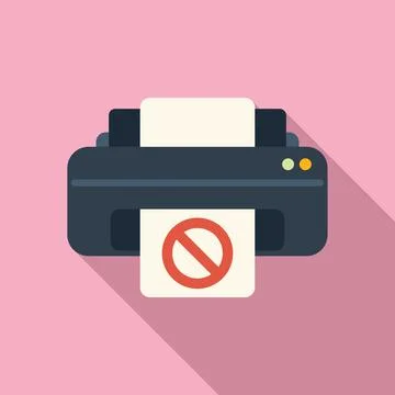Broken printer icon flat vector. Ink cartridge filling Stock Illustration