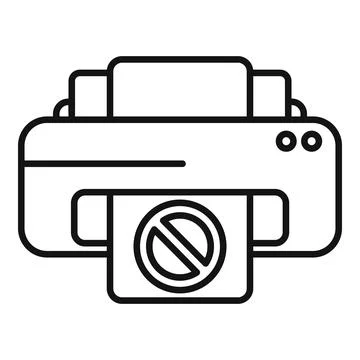 Broken printer icon outline vector. Ink cartridge filling Stock Illustration