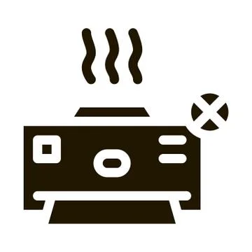 Broken Printer Icon Vector Glyph Illustration イラスト素材