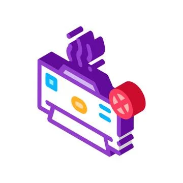 Broken Printer isometric icon vector illustration Illustrazione stock