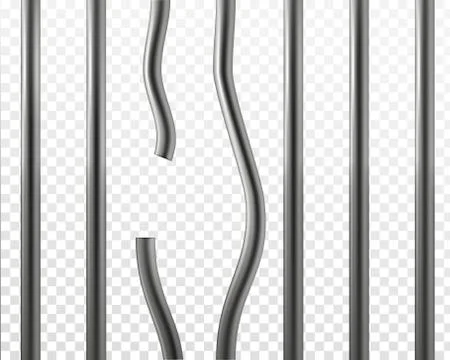 Broken prison bars. Jail break concept 库存插图