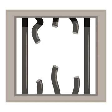 Broken prison bars symbolizing freedom and escape representing hope Ilustración de archivo